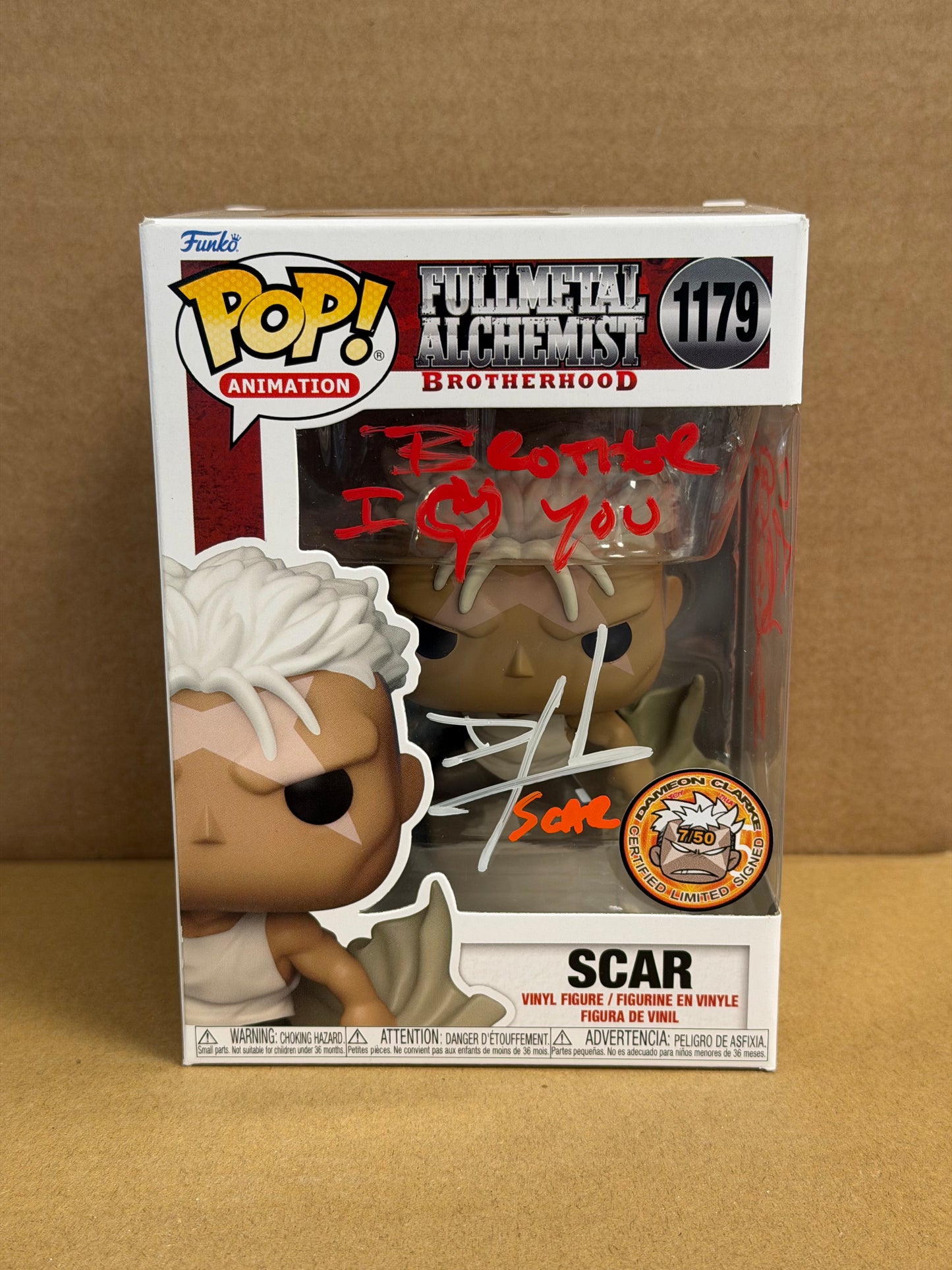 Funko Pop! Anime Full Metal Alchemist Scar Signed Dameon Clarke COA #1179