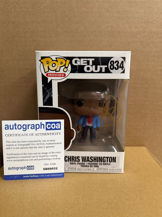 Funko Pop! Movies Chris Washington Get Out Signed Daniel Kaluuya COA #834 WS