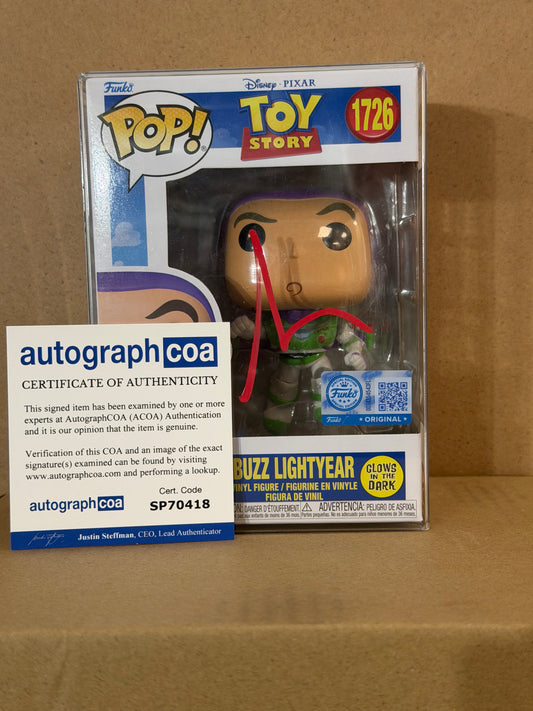 Funko Pop! Disney Toy Story Buzz Lightyear Signed Tim Allen COA #1726
