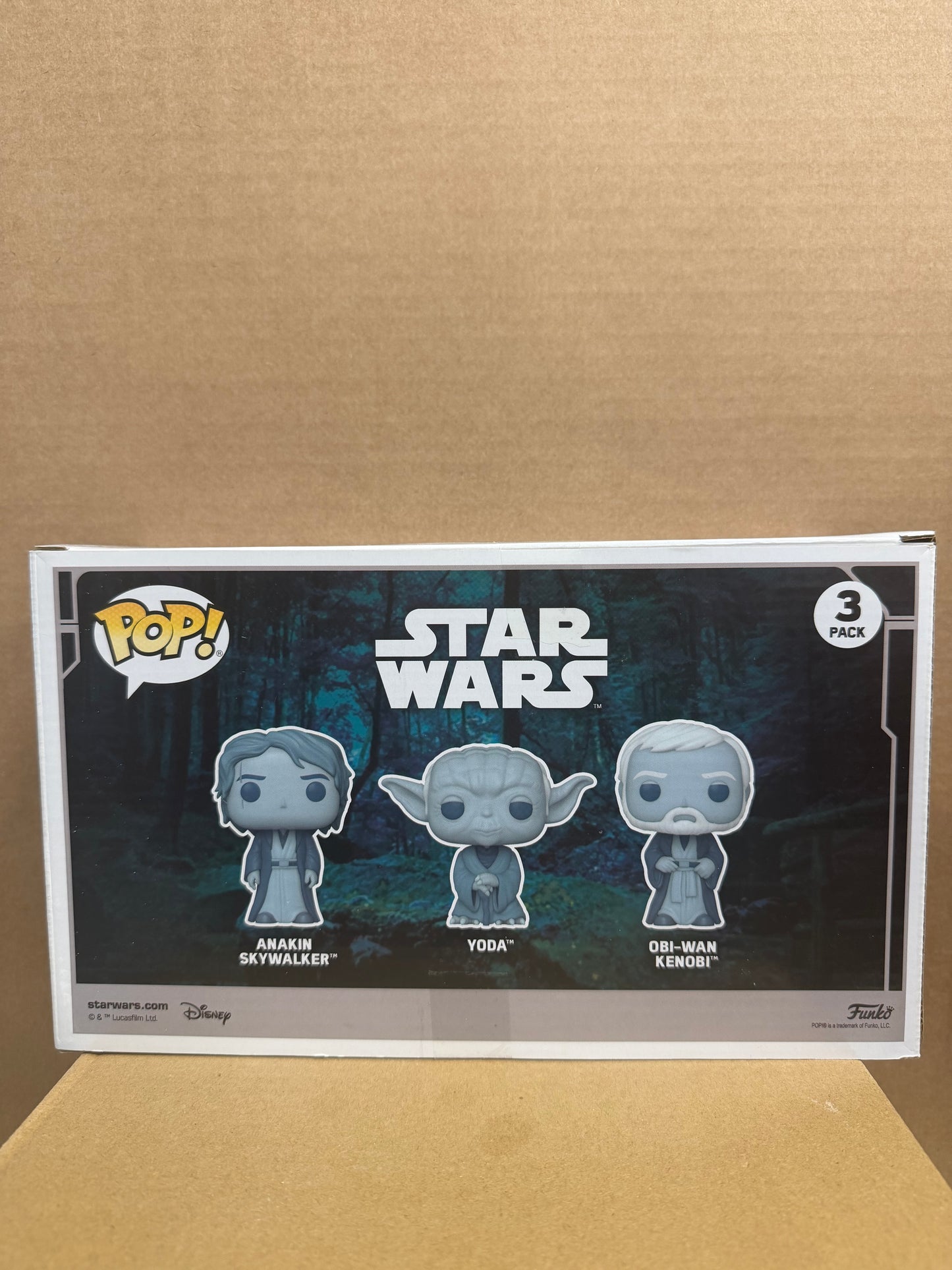 Funko Pop! Star Wars Anakin/Yoda/Obi-Wan 3 Pack Amazon Glow Free Protector