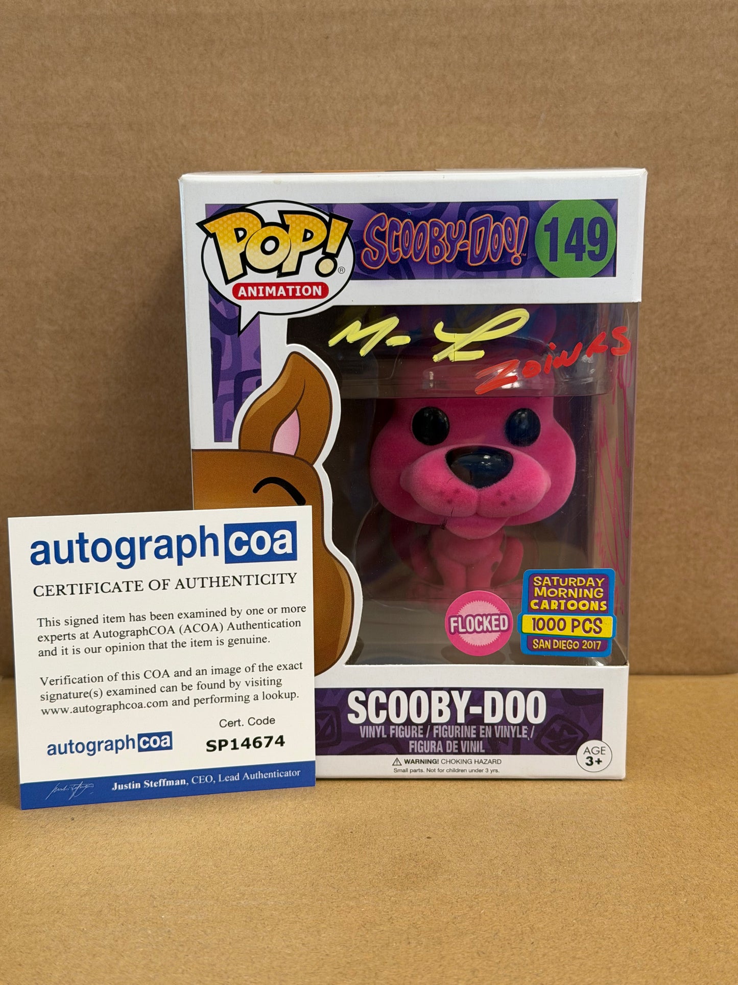 Funko Pop! Animation Scooby Doo #149 1000pcs Signed M.Lillard/Grey DeLisle COA