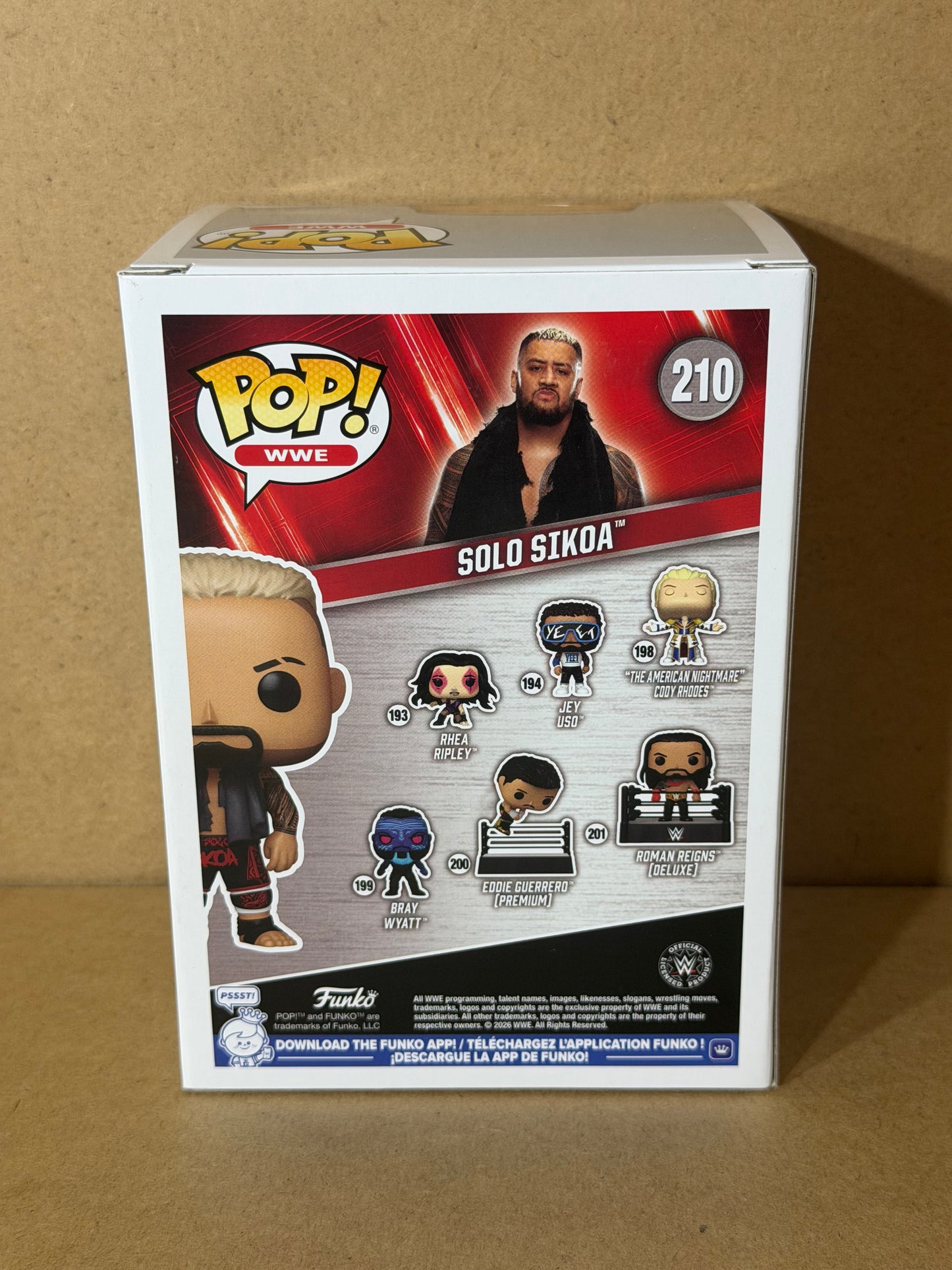 Funko Pop! WWE Solo Sikoa Signed COA #210 Free Funko