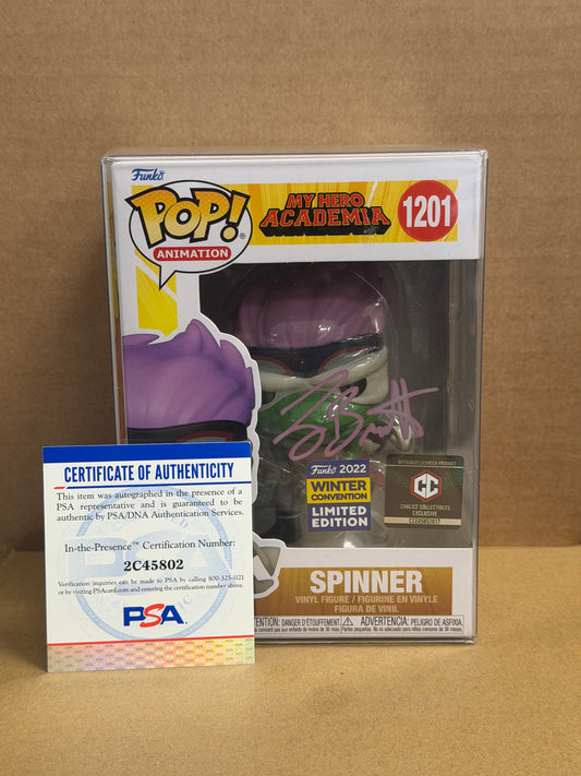 Funko Pop! Anime My Hero Academia Spinner Signed Larry Brantley COA #1201