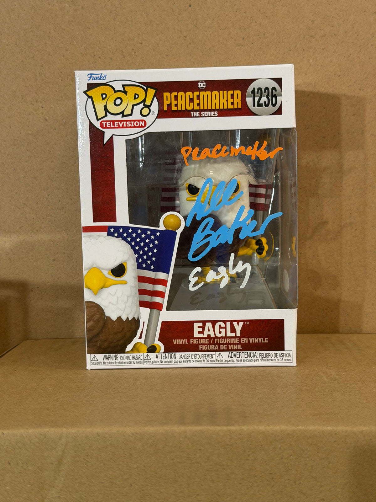 Funko Pop! Television Peacemaker Eagly Signed Dee Baker COA #1236