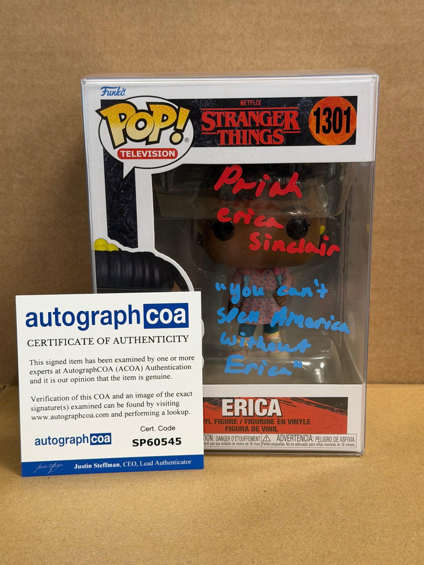 Funko Pop! Television Stranger Things Erica Signed Priah Ferguson COA #1301