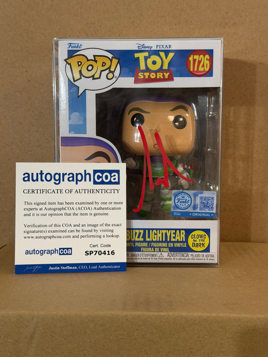 Funko Pop! Disney Toy Story 5 Buzz Lightyear Signed Tim Allen COA #1726