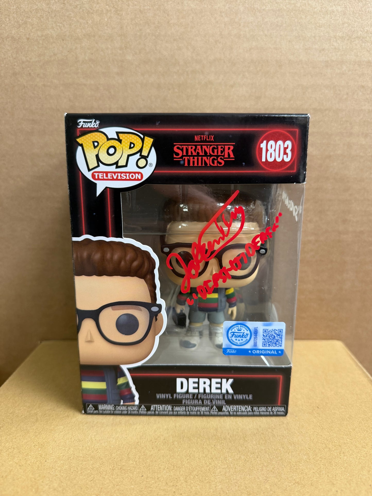 Funko Pop! Television Stranger Things Derek Signed Jake Connelly COA #1803