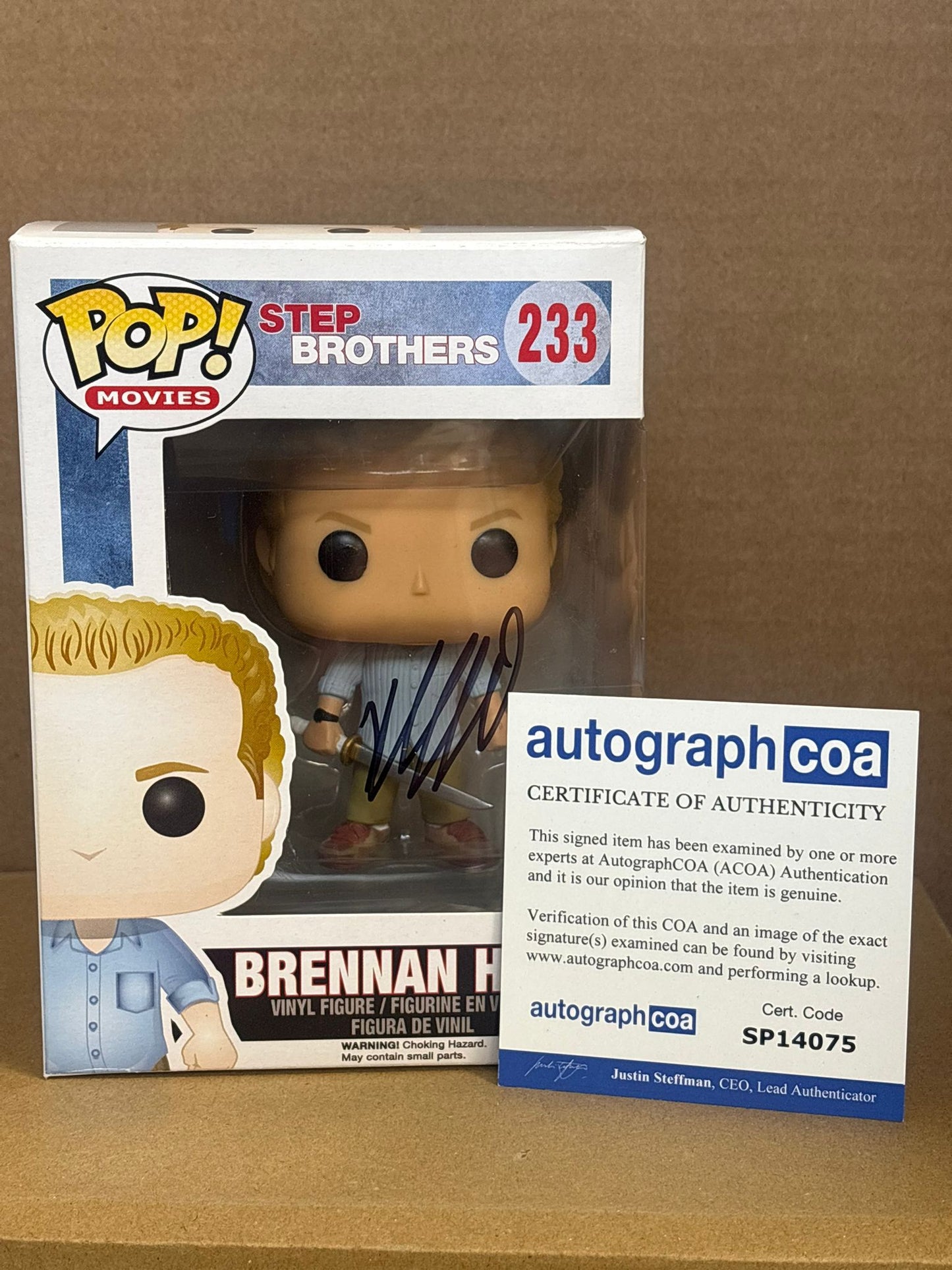 Funko Pop! Movies Step Brothers Brennan Huff Signed Will Ferrel COA #233 WS