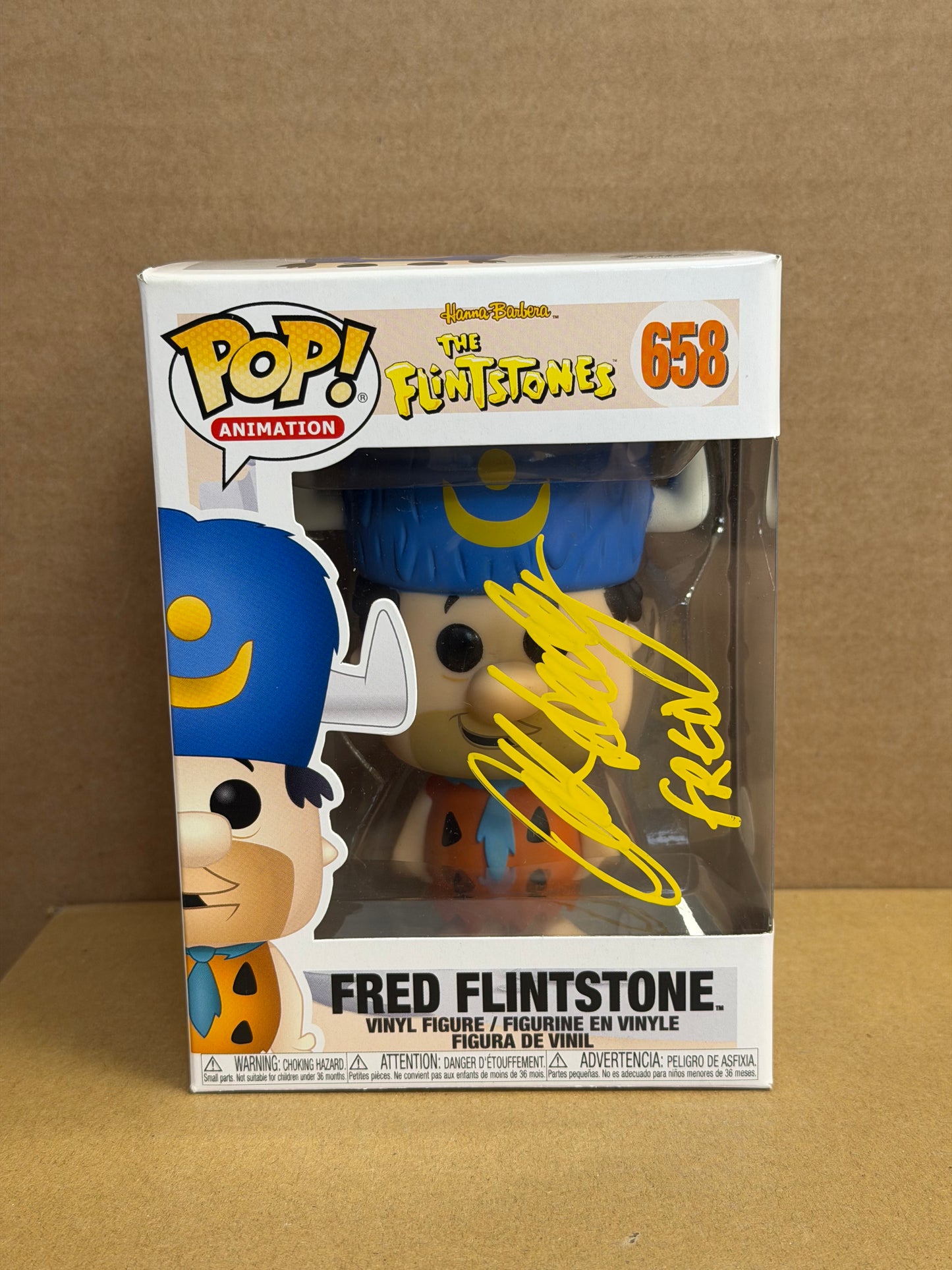 Funko Pop! Animation The Flintstones Fred Flintstone Signed Mark Addy COA #658 WS