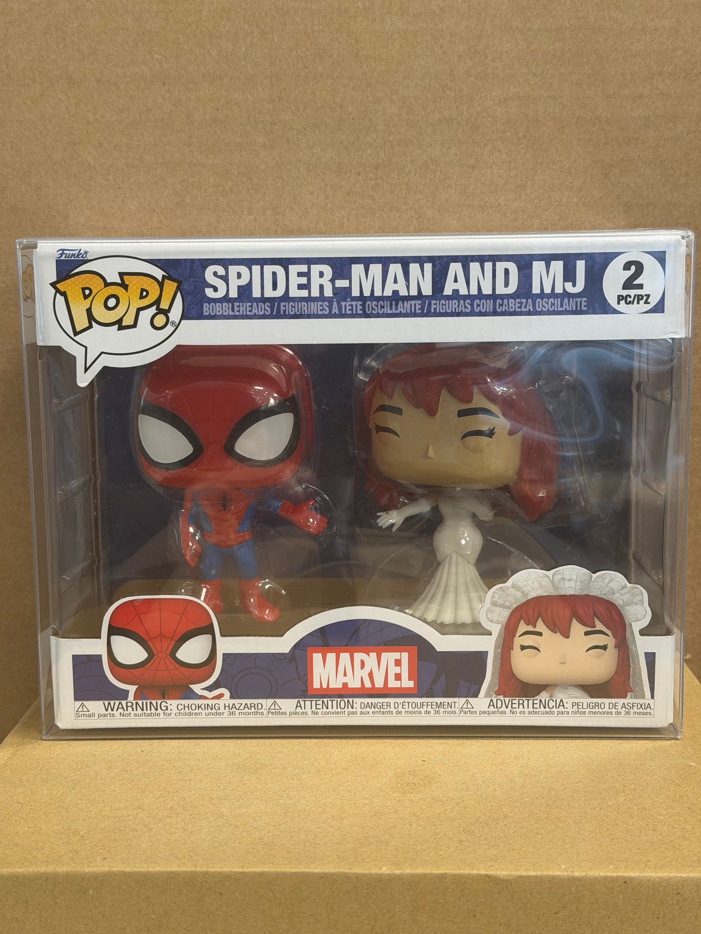 Funko Pop! Marvel Spider-Man And MJ 2 Pack + Free Protector!