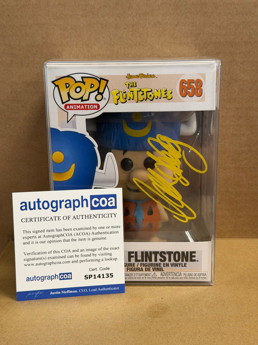 Funko Pop! Animation Fred Flintstone Signed Mark Addy COA #658