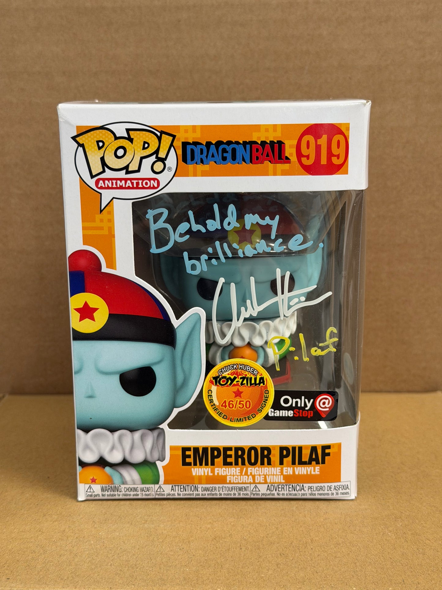Funko Pop! Anime Dragon Ball Emperor Pilaf Signed Chuck Huber COA #919