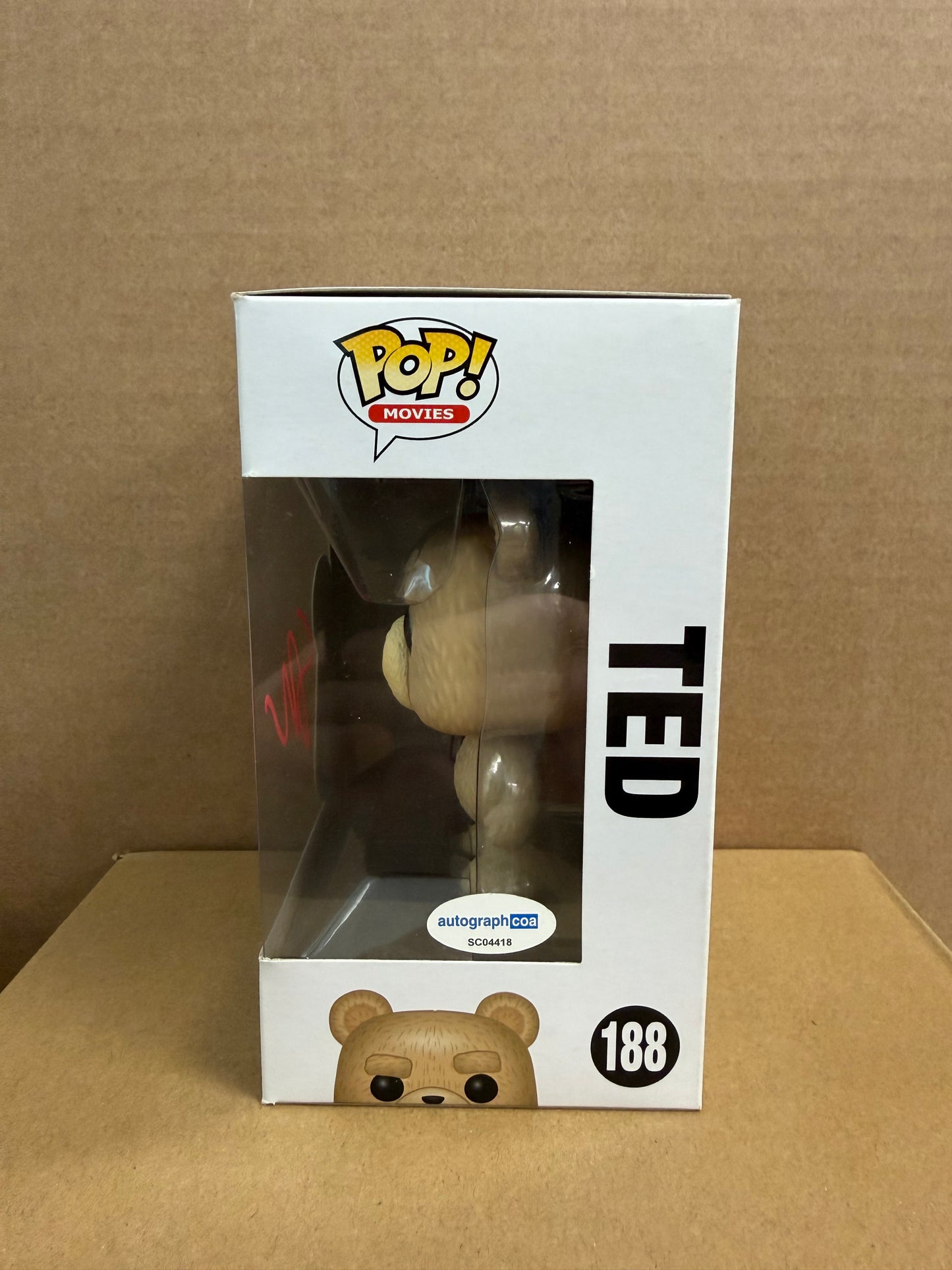 Funko Pop! Movies Ted Signed Seth MacFarlane COA #188 WS