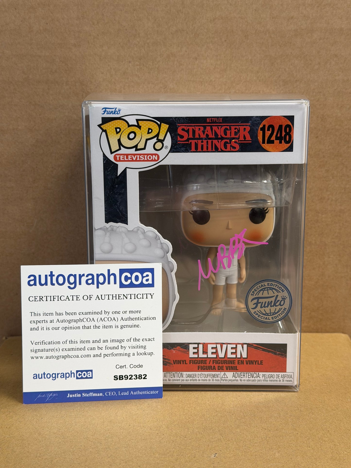 Funko Pop! Television Stranger Things Eleven Signed Millie Bobby Brown #1248