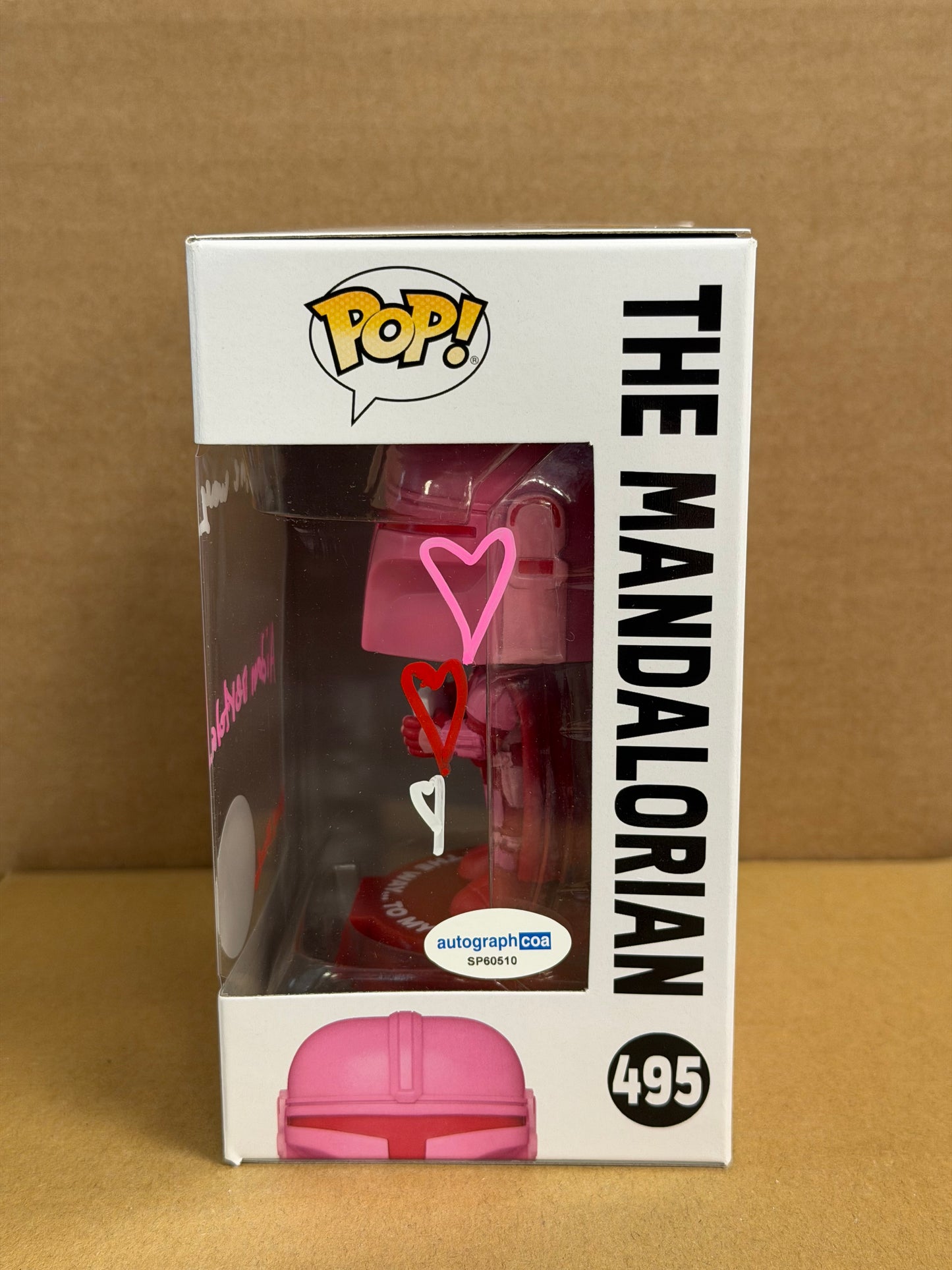 Funko Pop! Star Wars The Mandalorian Signed Aidan Bertola COA #496 DAMAGE
