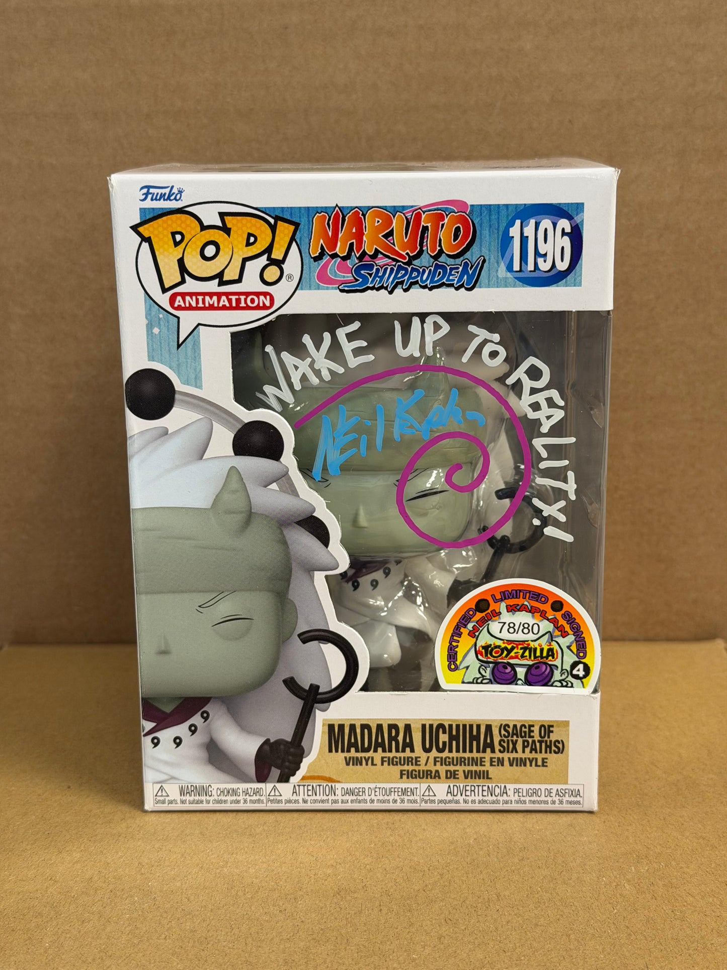 Funko Pop! Anime Naruto Shippuden Madura Uchiha Signed Neil Kaplan COA #1196