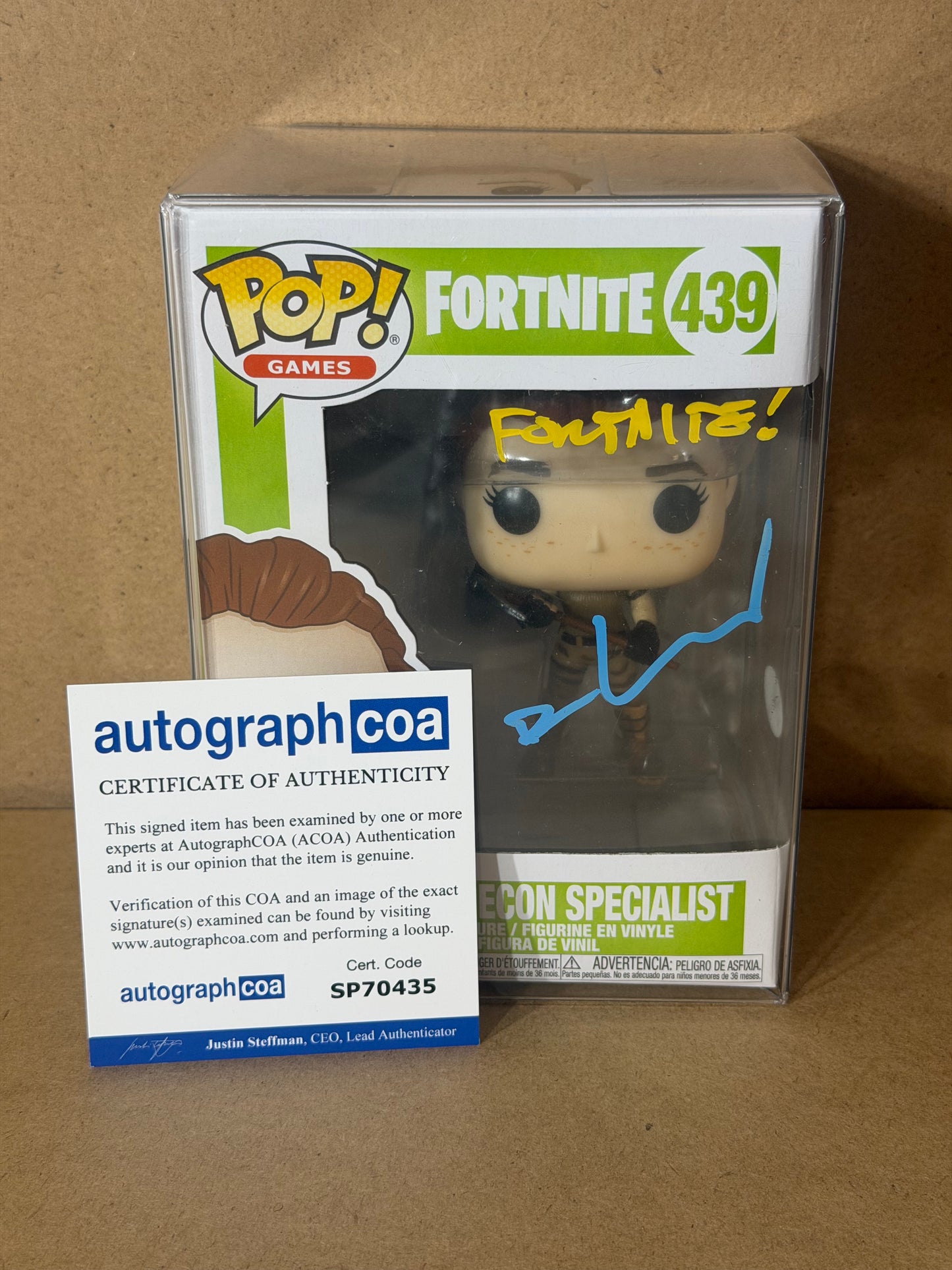 Funko Pop! Games Fortnite Recon Specialist Signed Donald Mustard (Creator) COA #439