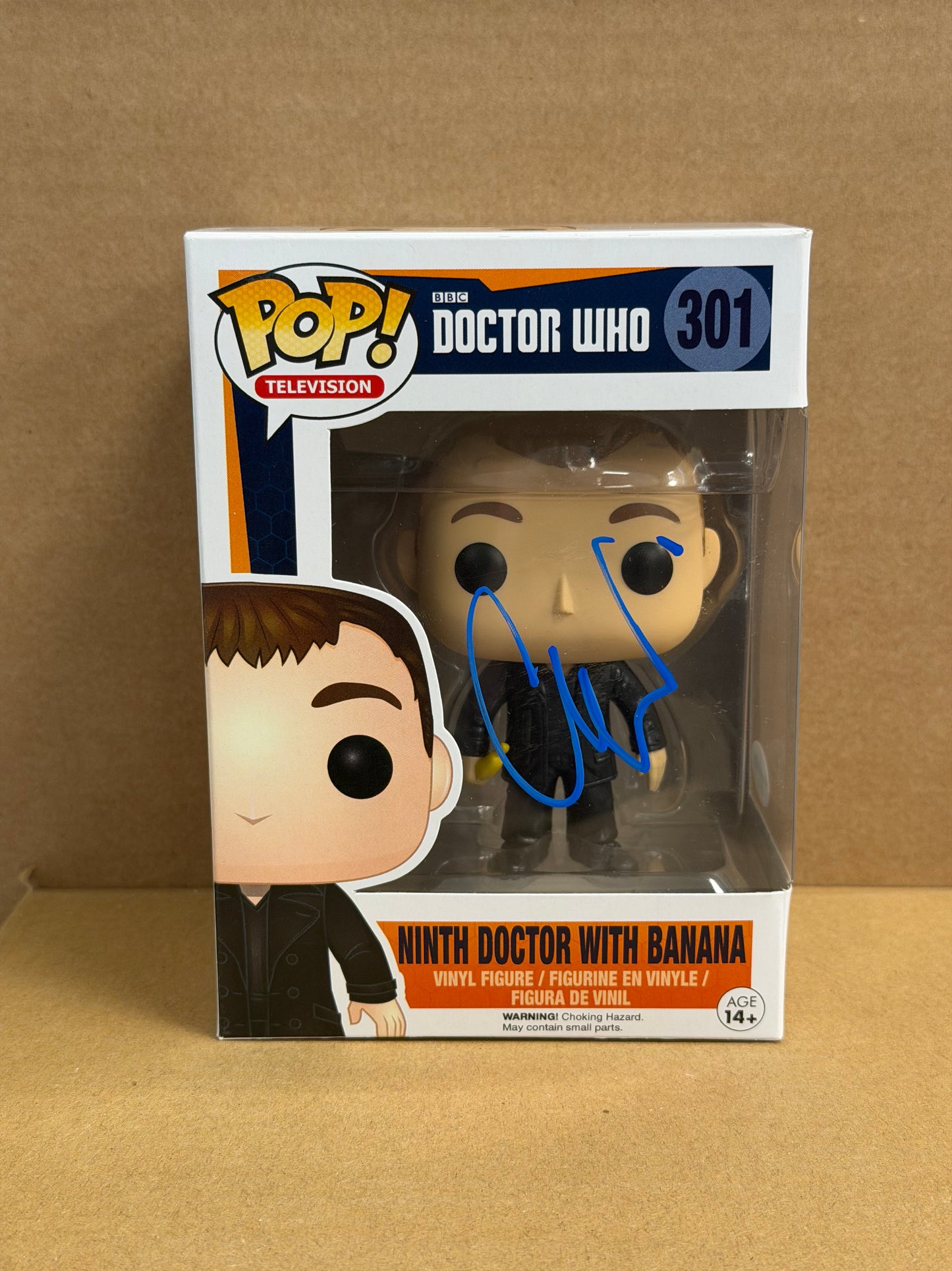 Funko Pop! Television Dr Who Ninth Doctor With Banana Signed Christopher Eccleston COA #301