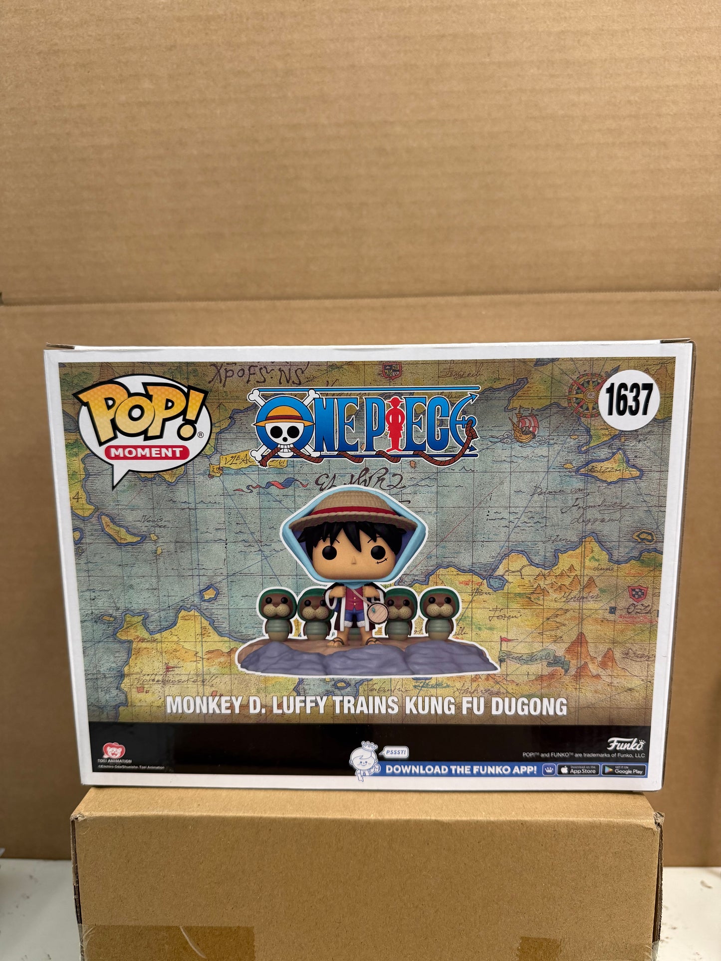 Funko Pop! Moment Anime One Piece Monkey D. Luffy Trains Kung Fu Dugong #1637 Crunchyroll
