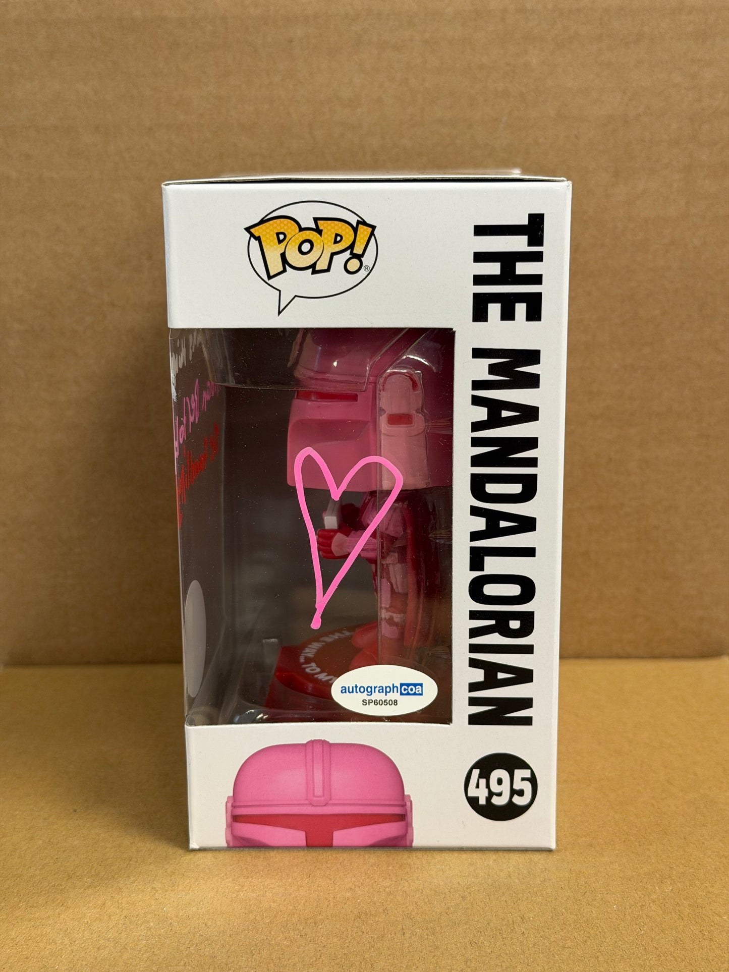 Funko Pop! Star Wars The Mandalorian Signed Aidan Bertola COA #495