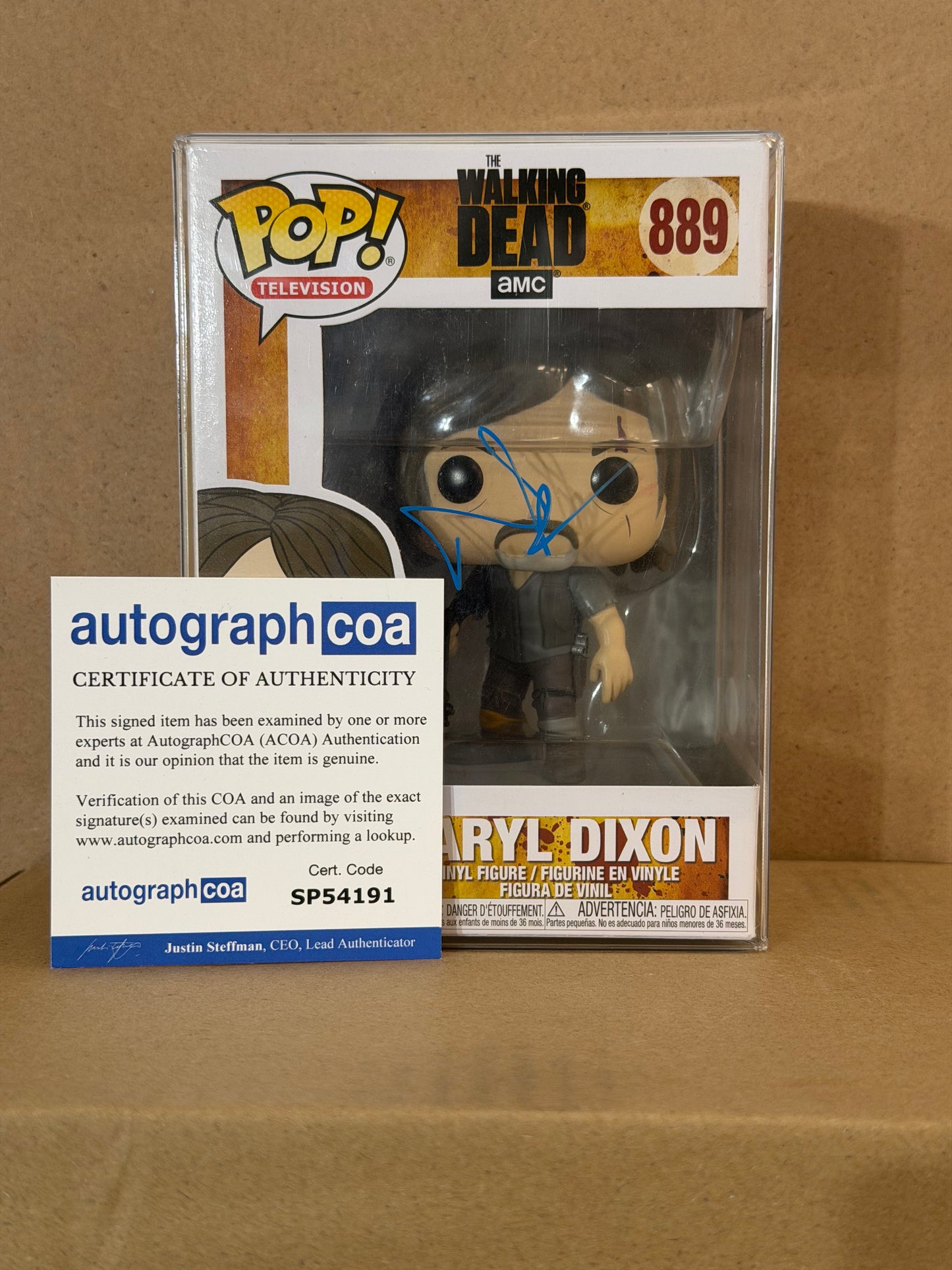 Funko Pop! Television The Walking Dead Daryl Dixon Signed Norman Reedus COA #889