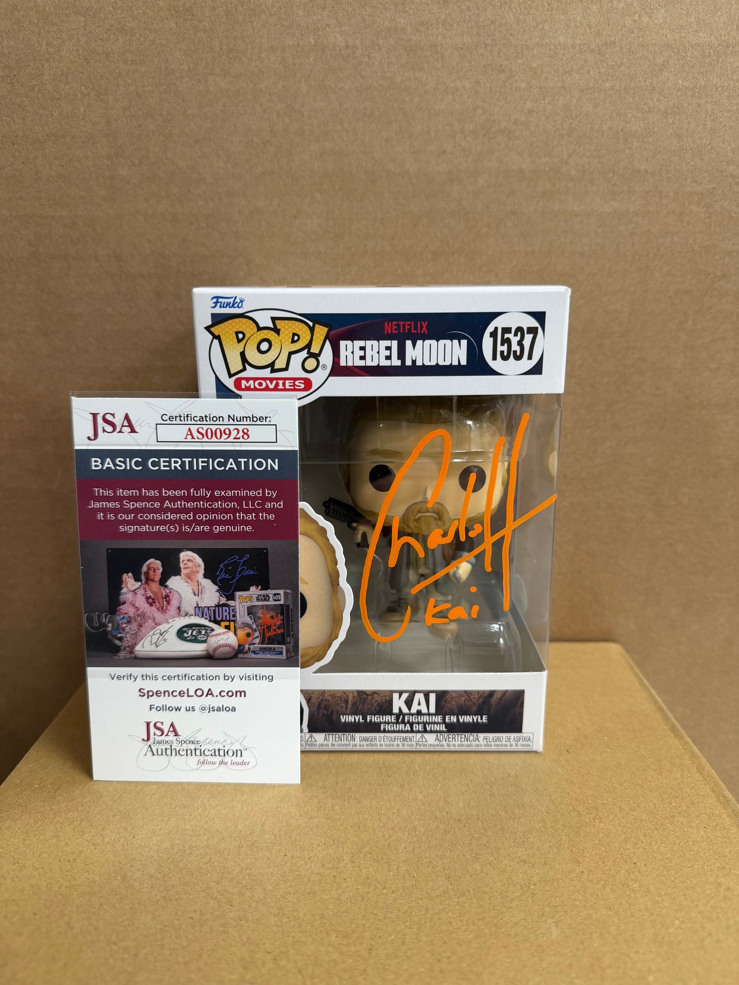 Funko Pop! Movies Rebel Moon Kai Signed Charlie Hunnam ‘Kai’ Coa #1537 WS