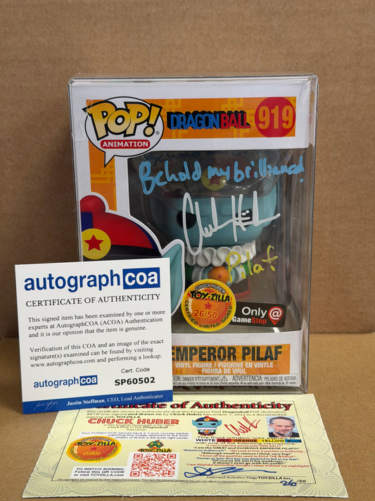 Funko Pop! Anime Dragon Ball Emperor Pilaf Signed Chuck Huber COA #919
