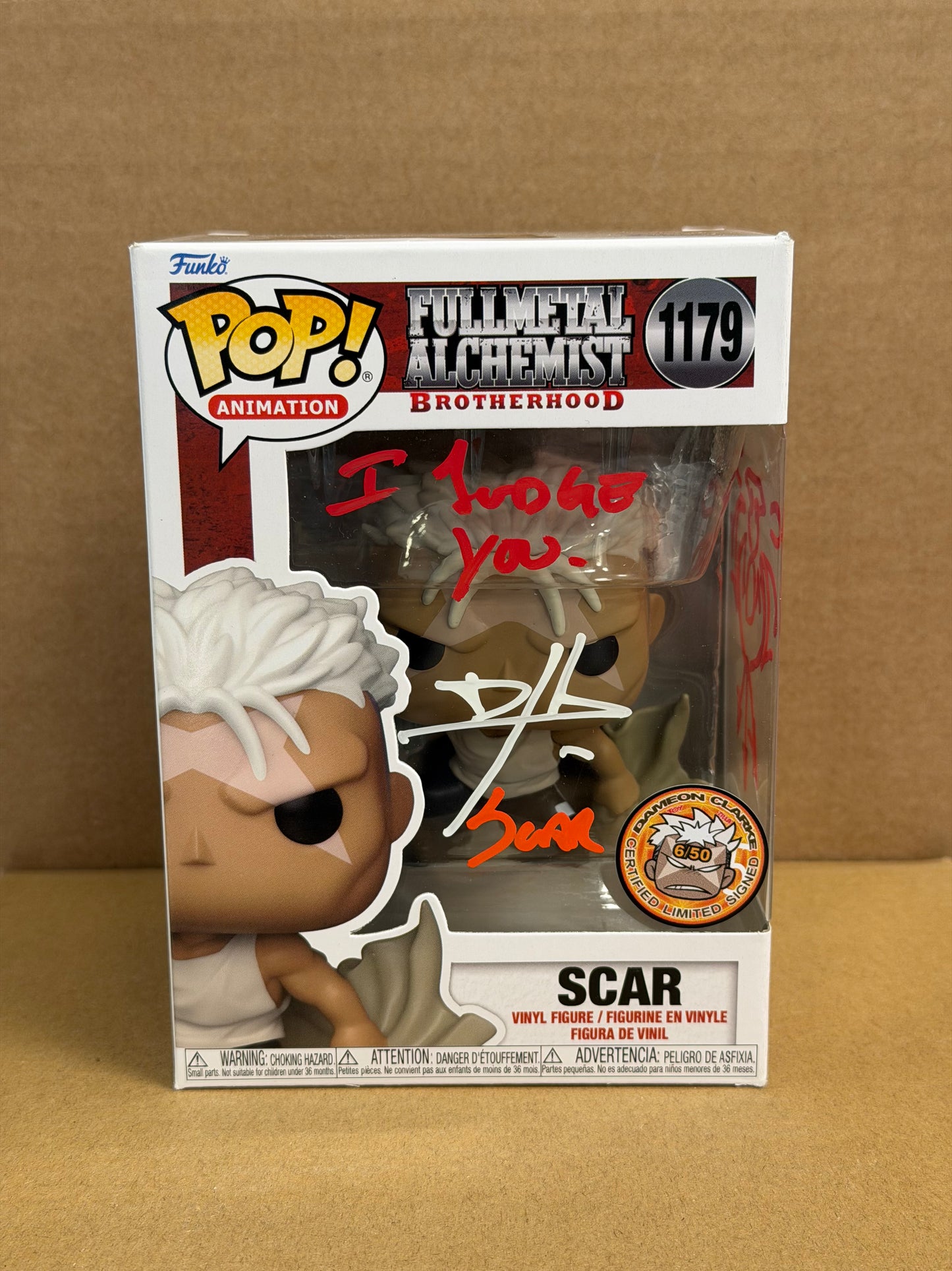 Funko Pop! Anime Full Metal Alchemist Scar Signed Dameon Clarke COA #1179