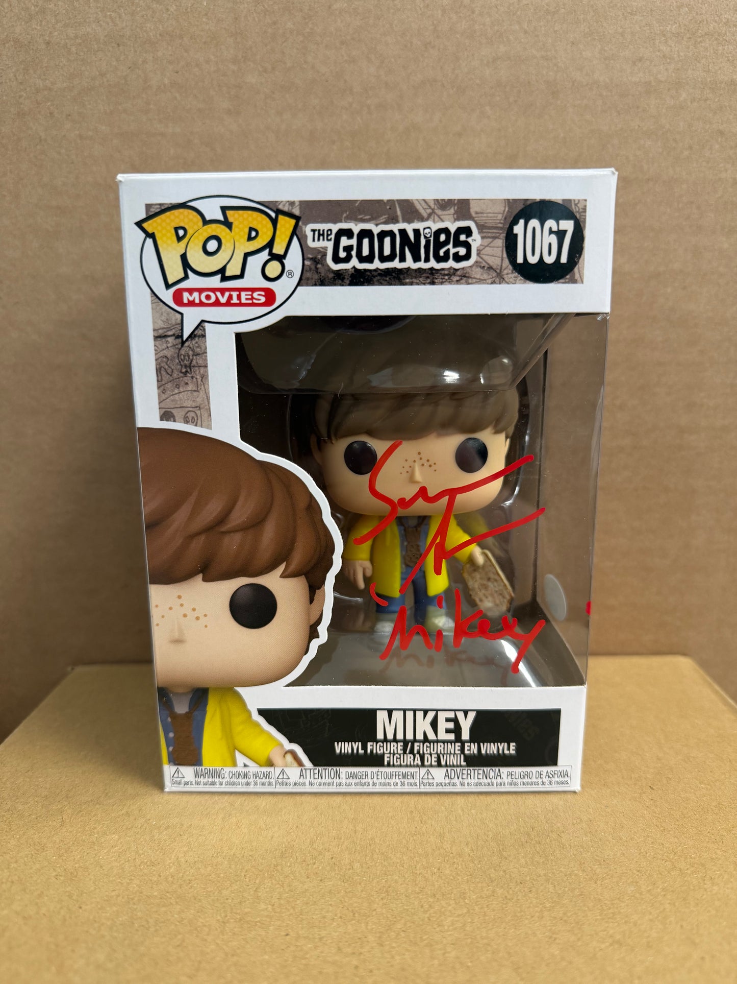 Funko Pop! Movies The Goonies Mikey Signed Sean Astin #1067 COA