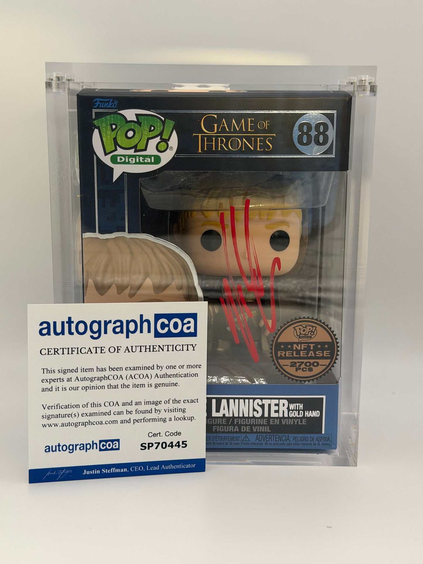 Funko Pop! Television Game Of Thrones Jaime Lannister Signed Nikolaj Waldu COA #88 NFT