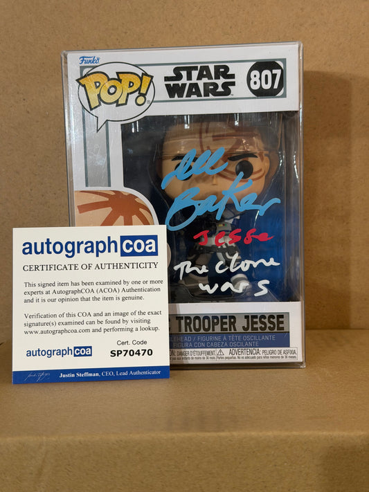 Funko Pop! Star Wars Arc Trooper Jesse Signed Dee Baker COA #807