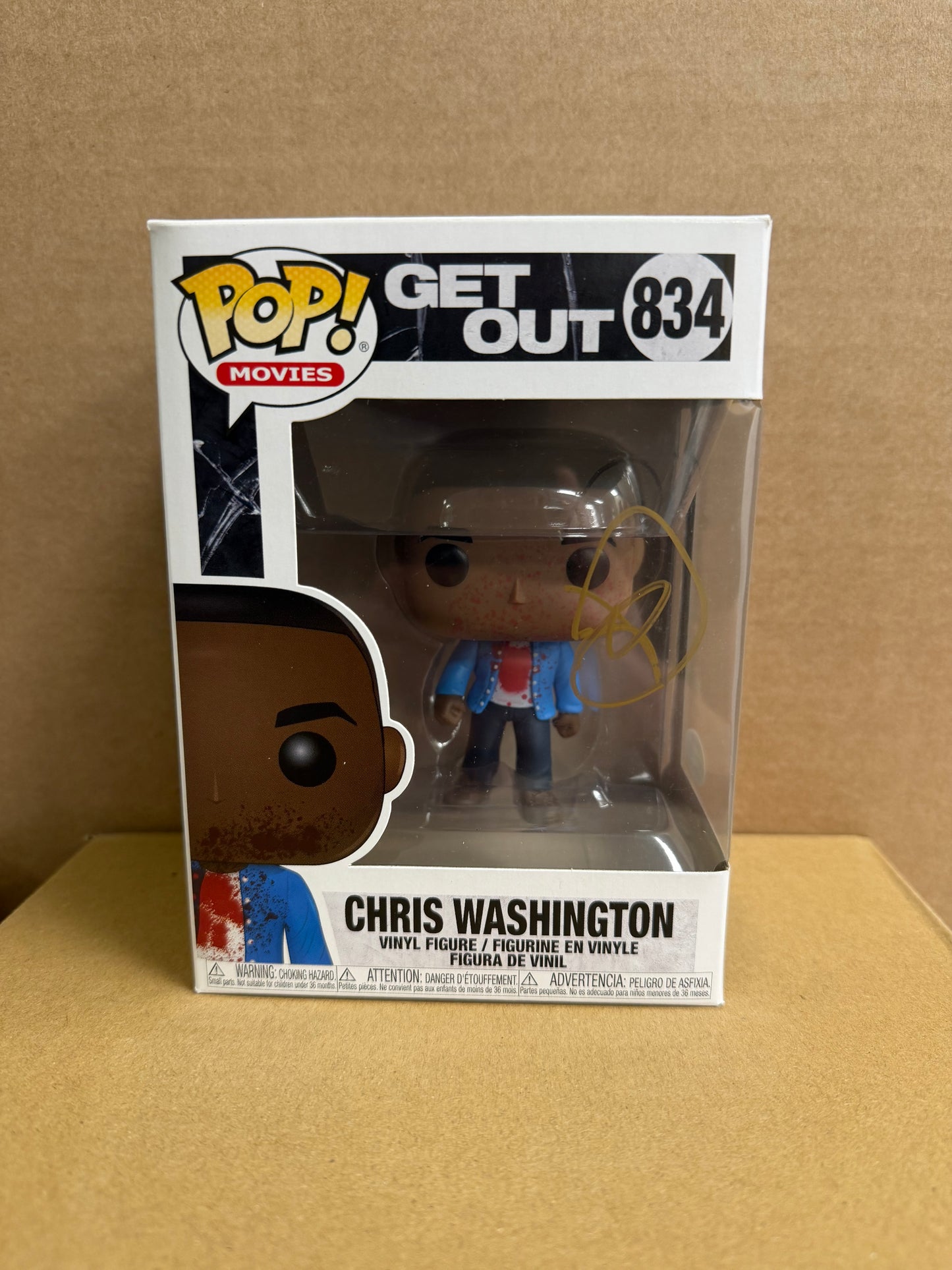 Funko Pop! Movies Chris Washington Get Out Signed Daniel Kaluuya COA #834 WS