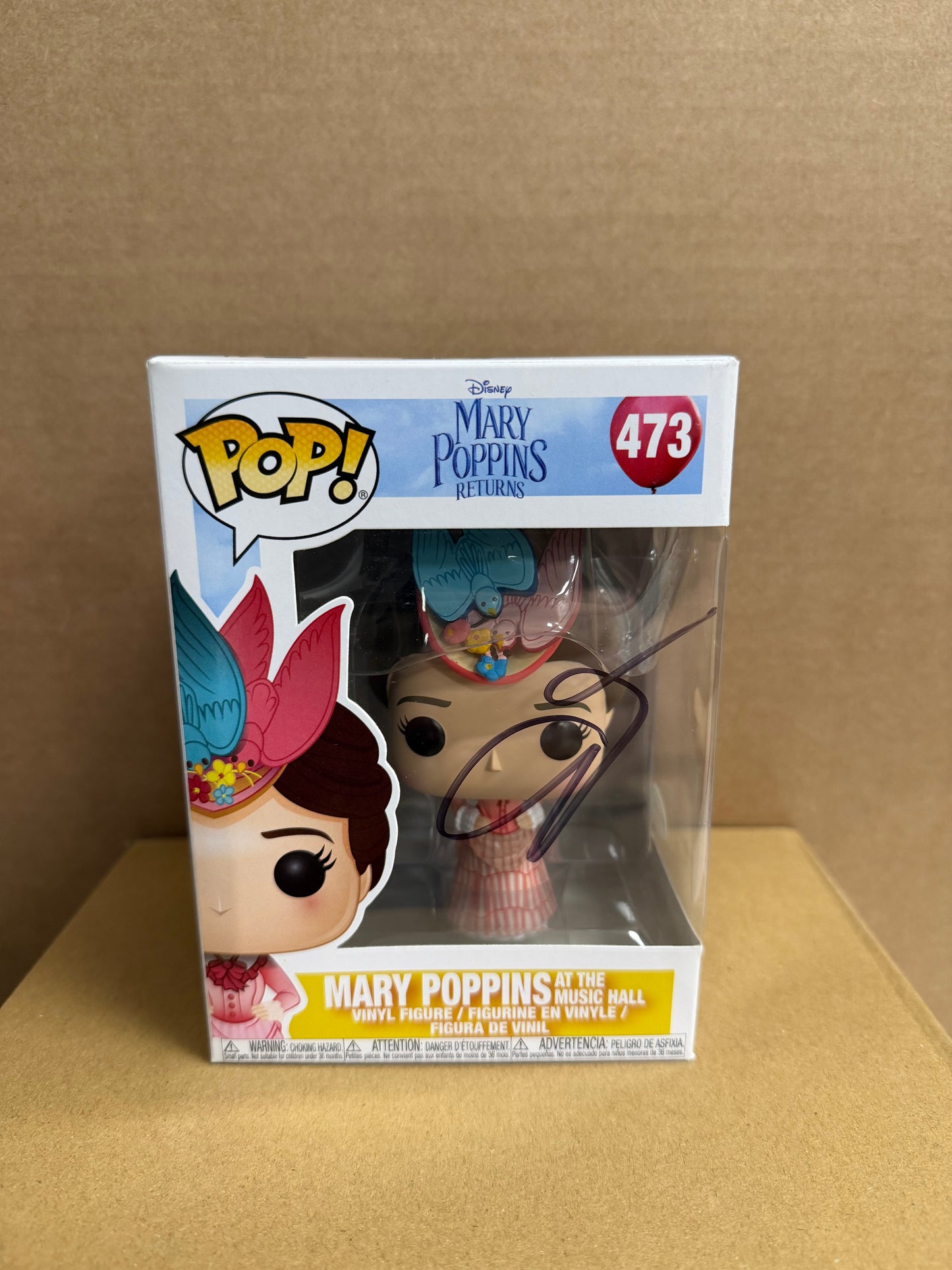 Funko Pop! Disney Mary Poppins Signed Emily Blunt COA #473 WS BOX CREASE