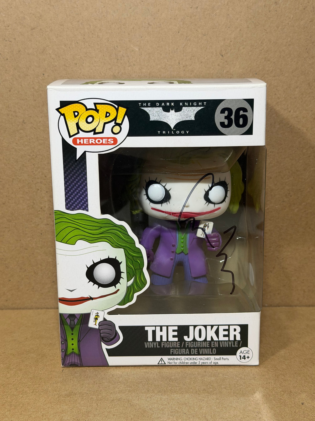 Funko Pop! DC! The Dark Knight The Joker Signed Director Christopher Nolan COA #36