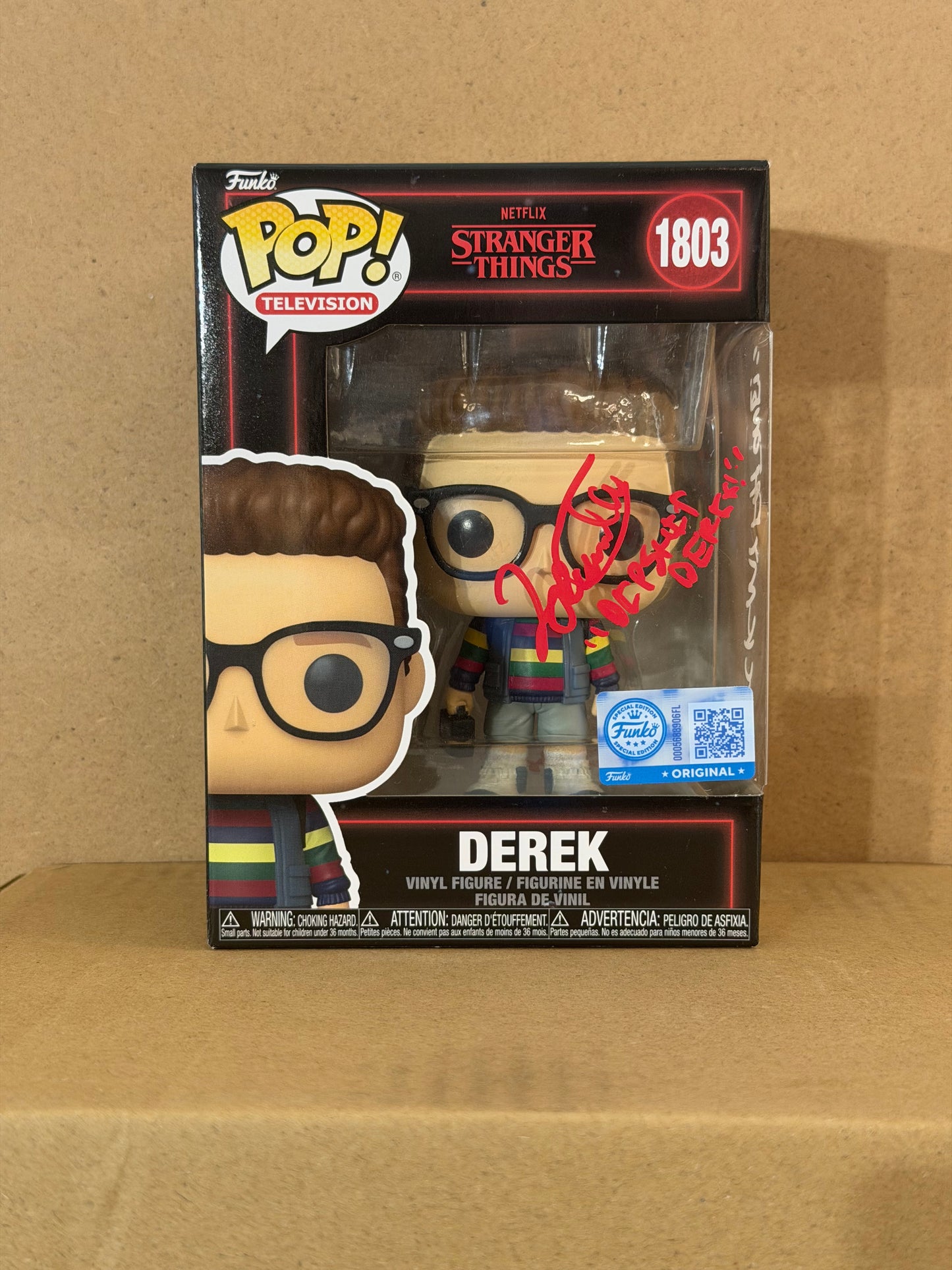 Funko Pop! Stranger Things Derek Signed Jake Connely COA #1803