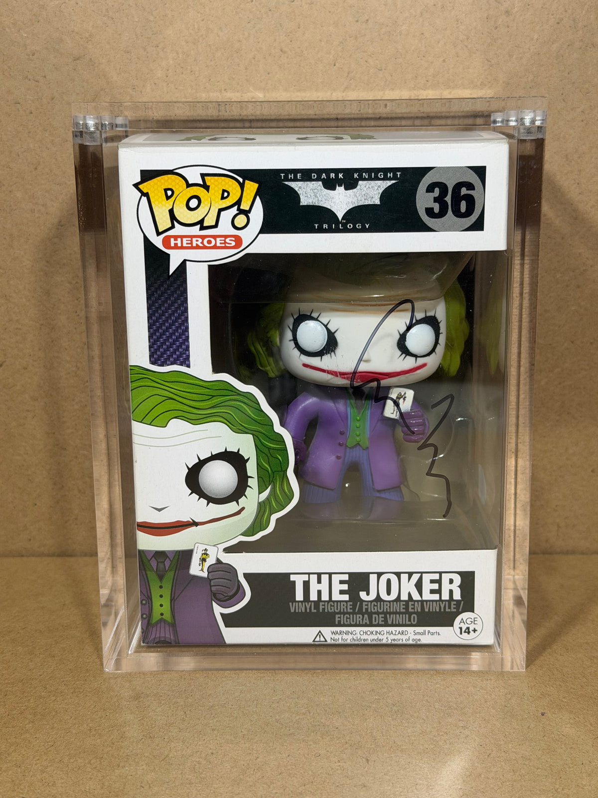 Funko Pop! DC! The Dark Knight The Joker Signed Director Christopher Nolan COA #36