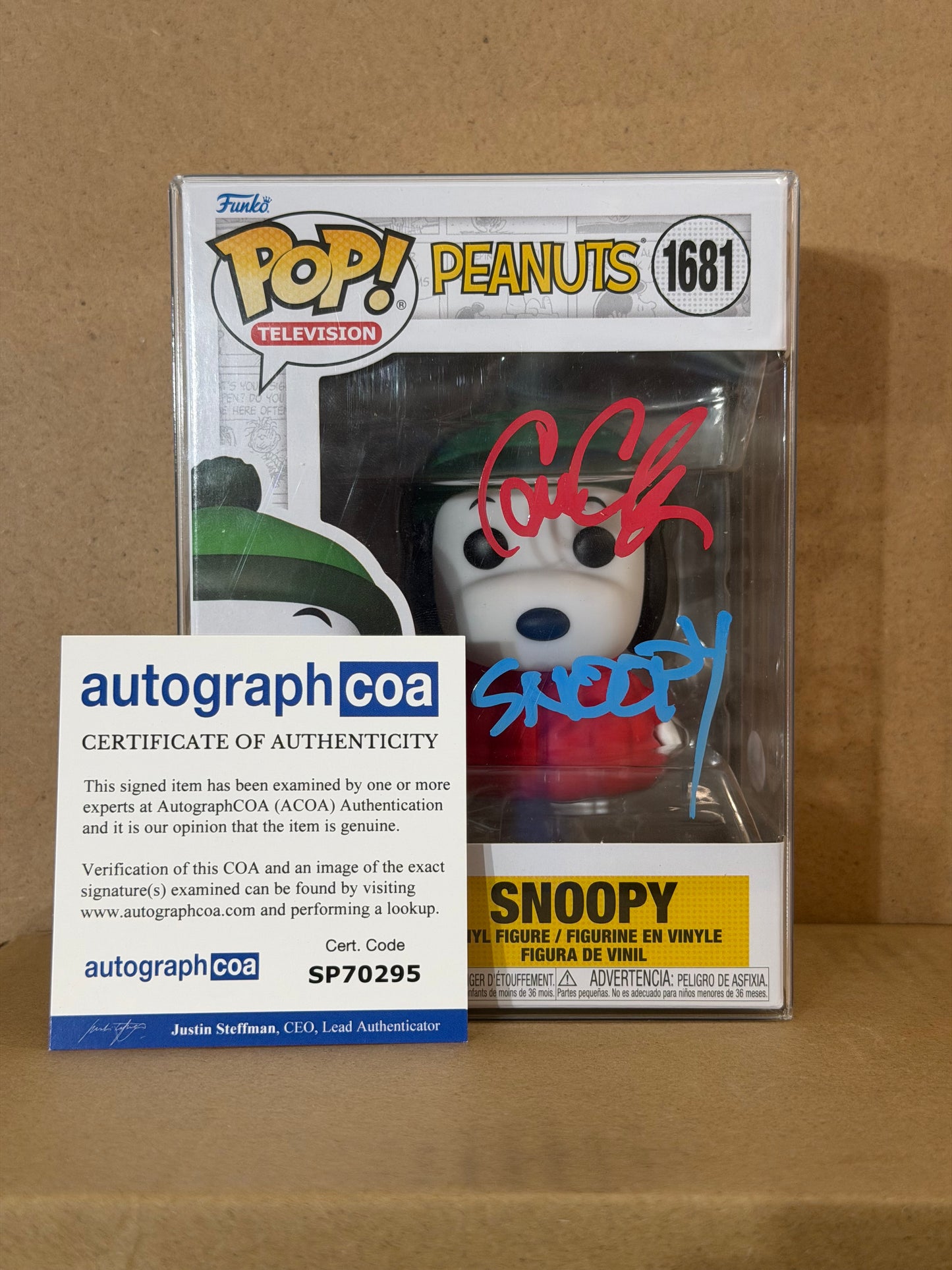Funko Pop! Television Snoopy Signed Cam Clarke COA #1681