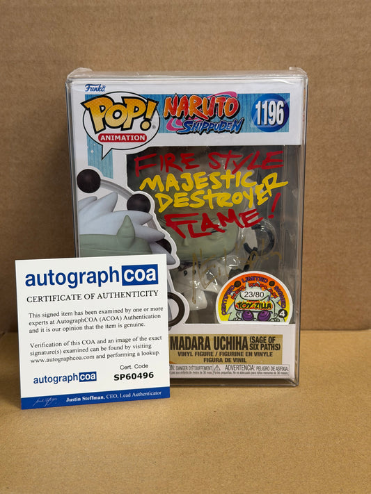 Funko Pop! Anime Naruto Shippuden Madura Uchiha Signed Neil Kaplan COA #1196