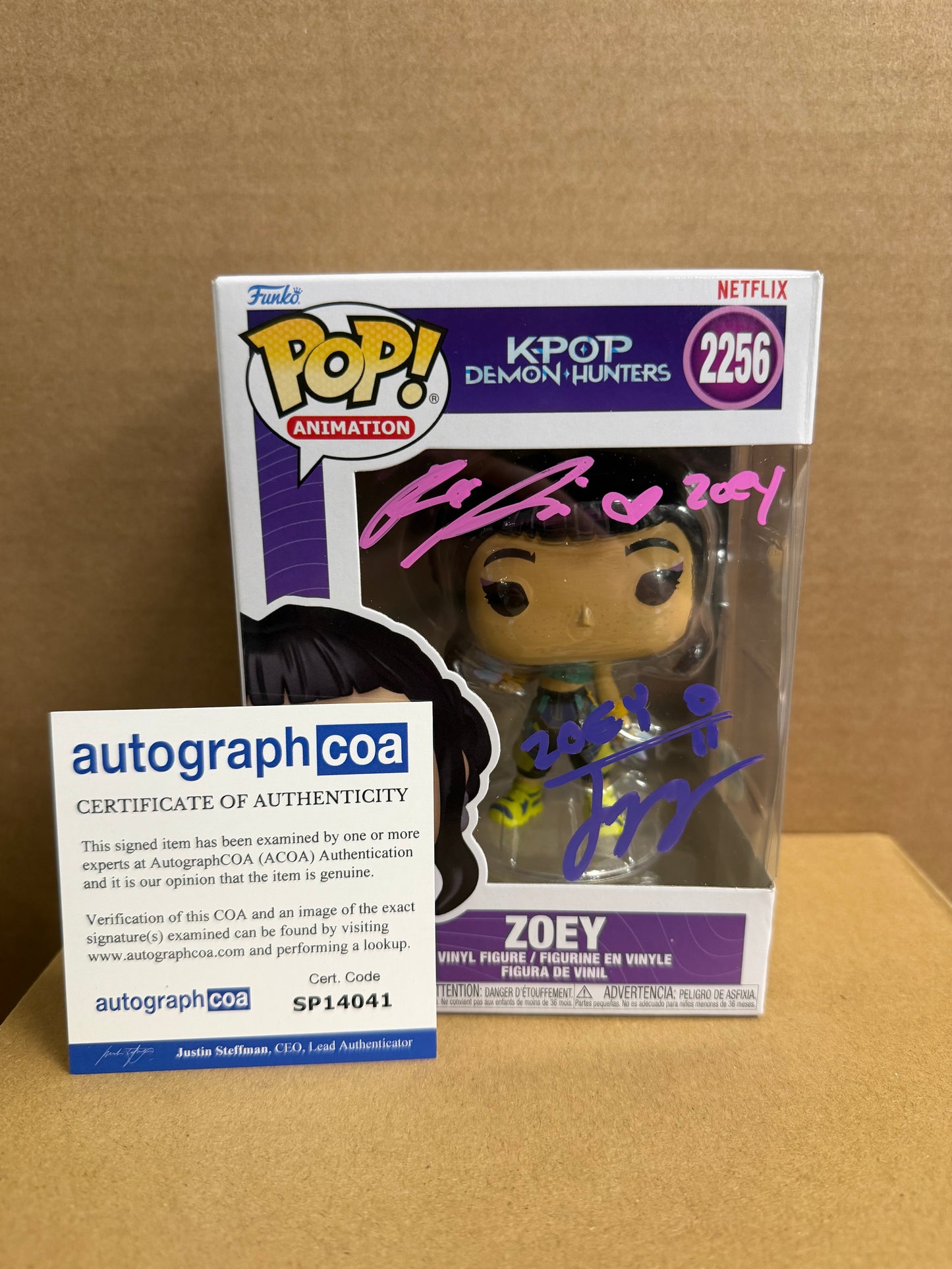 Funko Pop! Animation Kpop Demon Hunters Zoey Dual Signed Rei Ami & Ji-Young Yoo