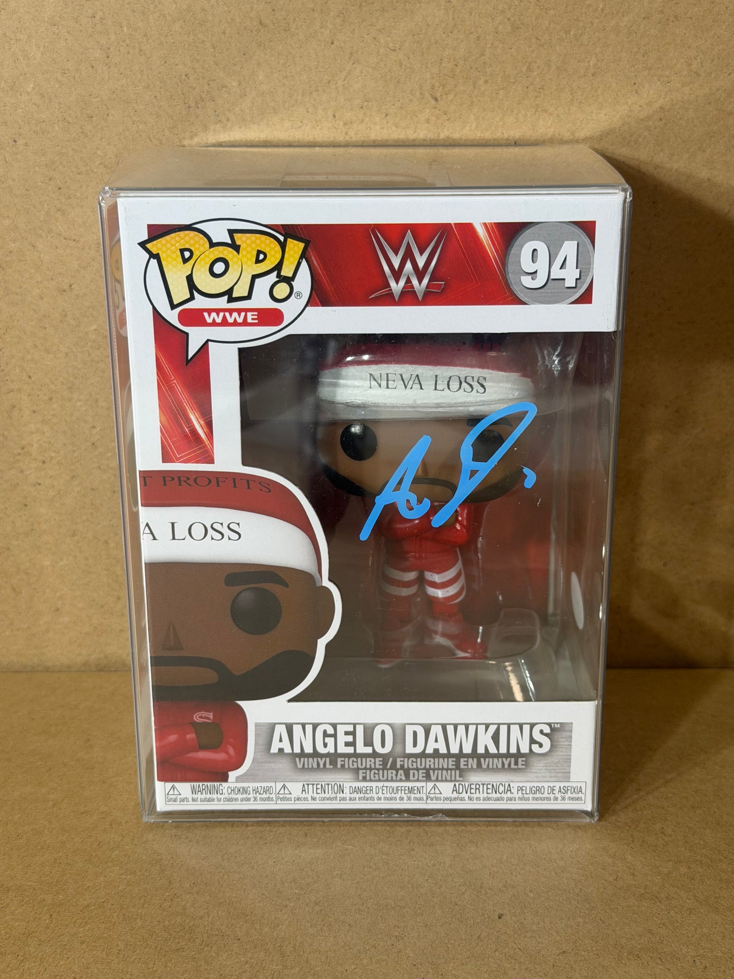 Funko Pop! WWE Angelo Dawkins Signed COA #94 Free Protector