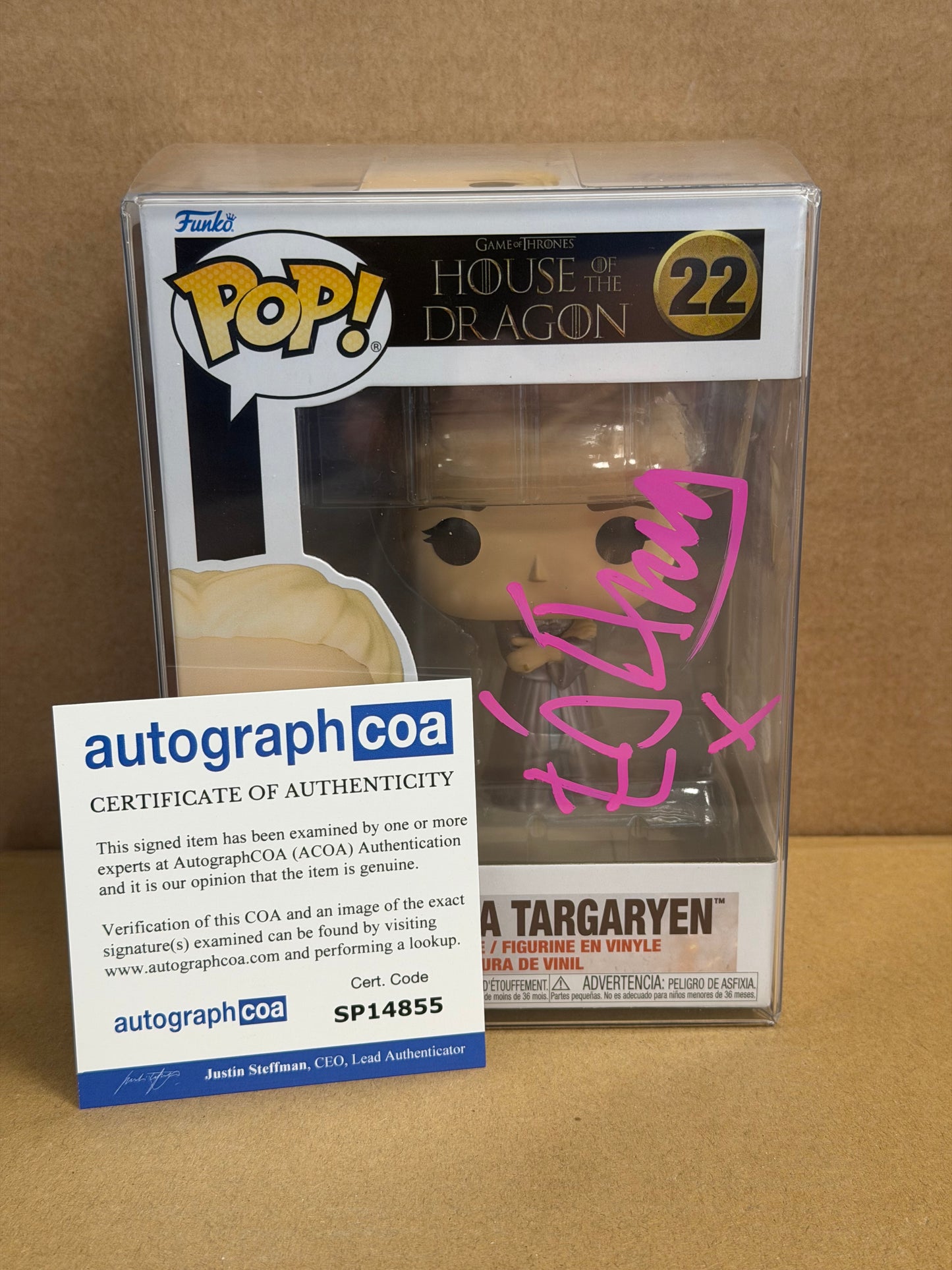Funko Pop! Television House Of The Dragon Rhaneyra Targaryen Signed Emma D’arcy COA #22 WINDOW CREASE