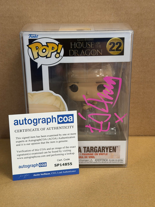Funko Pop! Television House Of The Dragon Rhaneyra Targaryen Signed Emma D’arcy COA #22 WINDOW CREASE