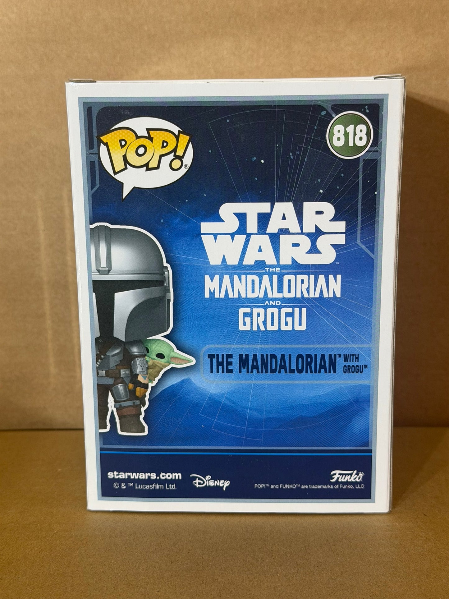Funko Pop! Star Wars The Mandalorian With Grogu Signed Pedro Pascal #818