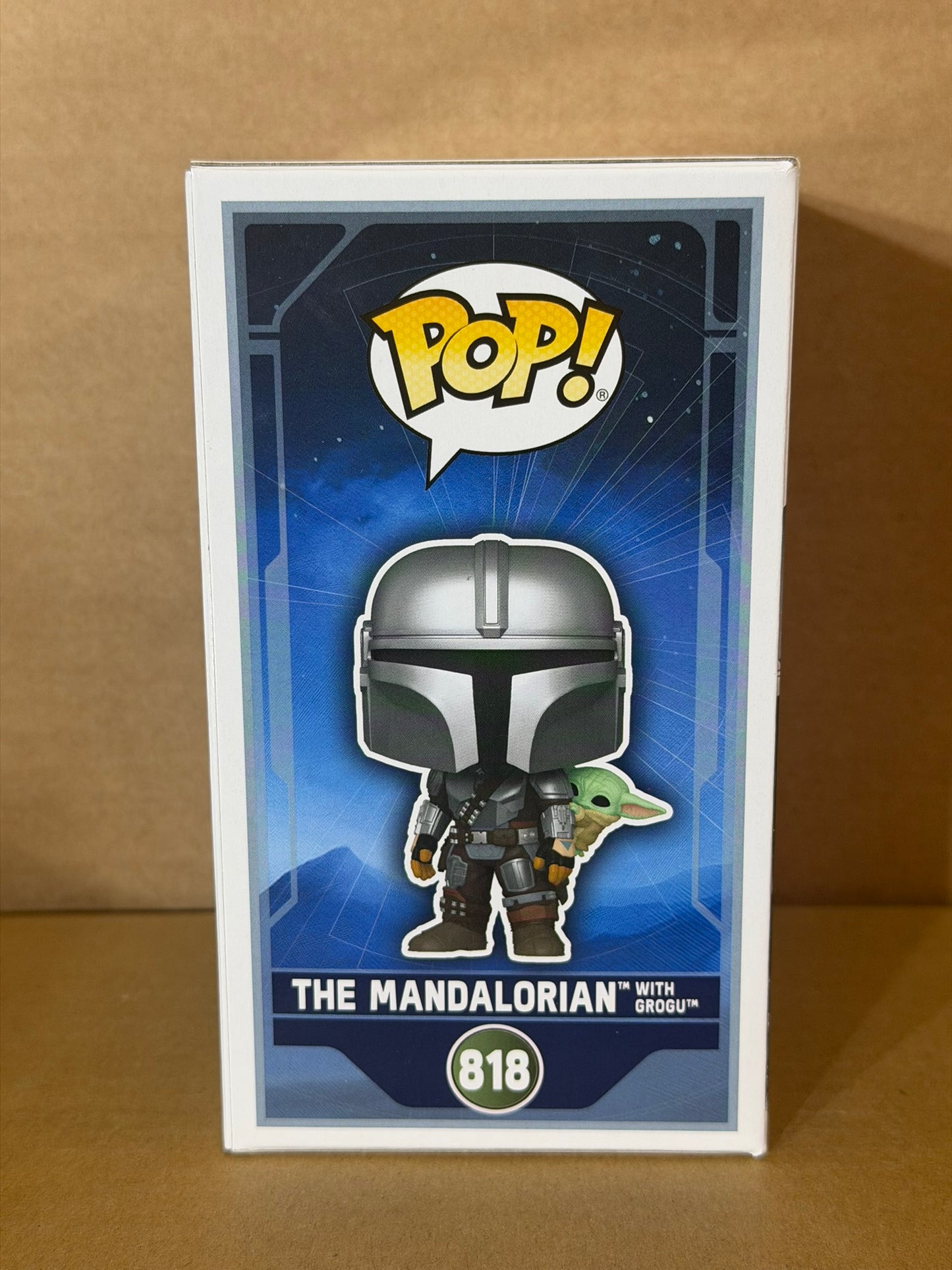 Funko Pop! Star Wars The Mandalorian With Grogu Signed Pedro Pascal #818