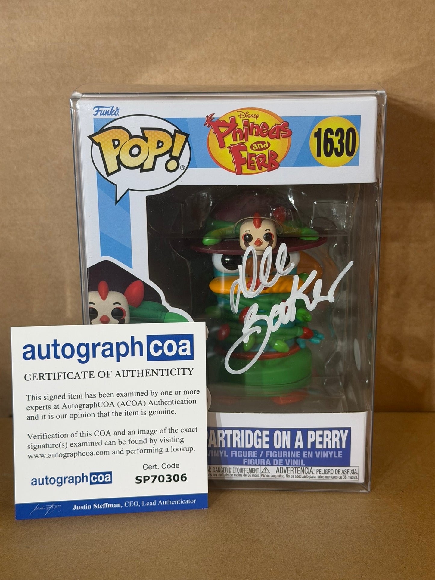 Funko Pop! Animation Phineas And Ferb Perry Platypus Signed Dee Baker #1630