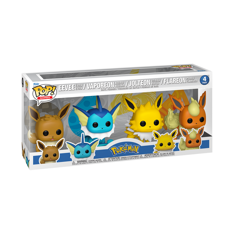 Funko Pop! Games Pokemon Eevee Evolution 4 Pack Vaporeon Jolteon Flareon