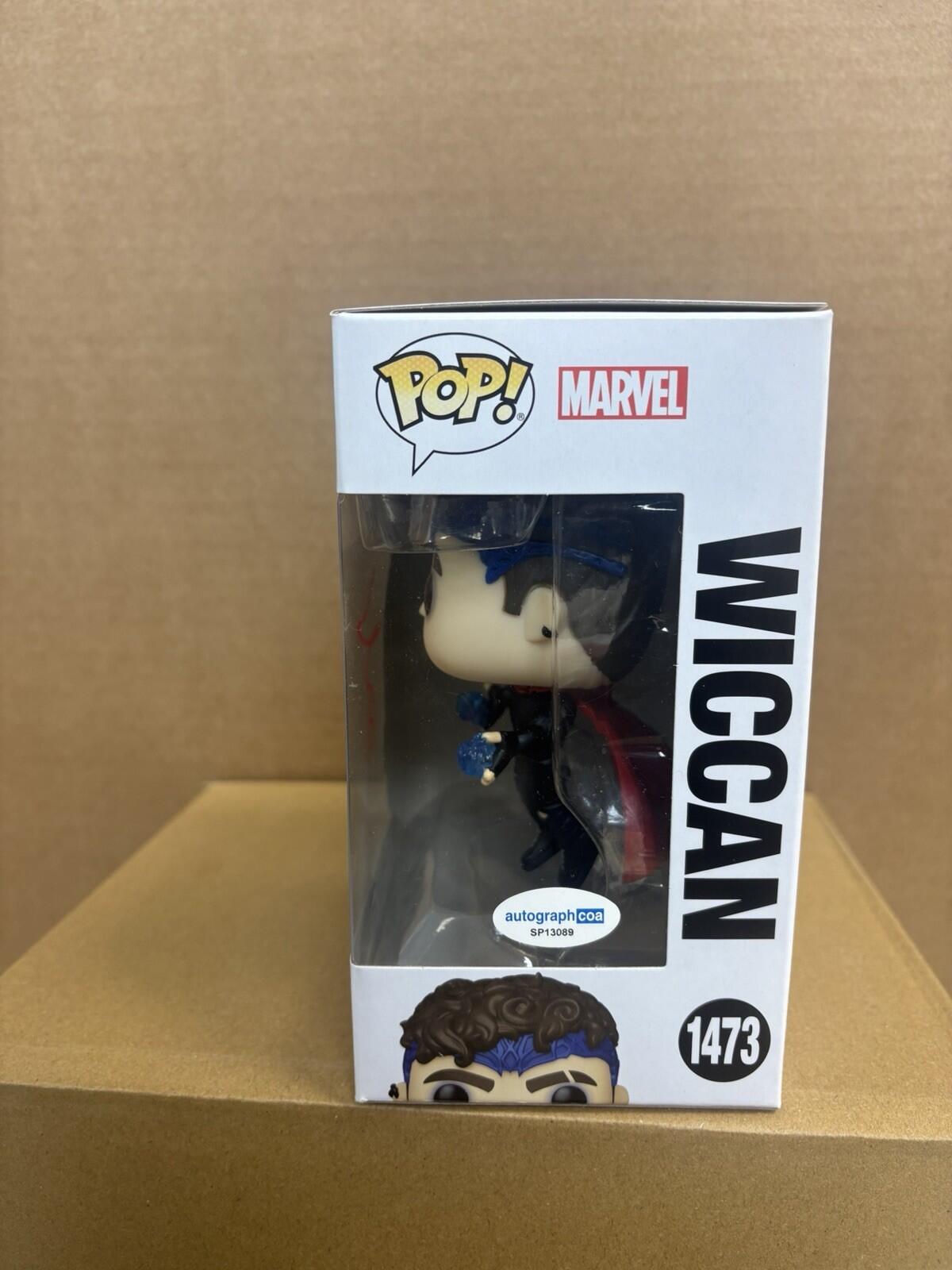 Funko pop! Marvel Wiccan #1473 Signed Joe Locke | WS | ACOA | Free Protector